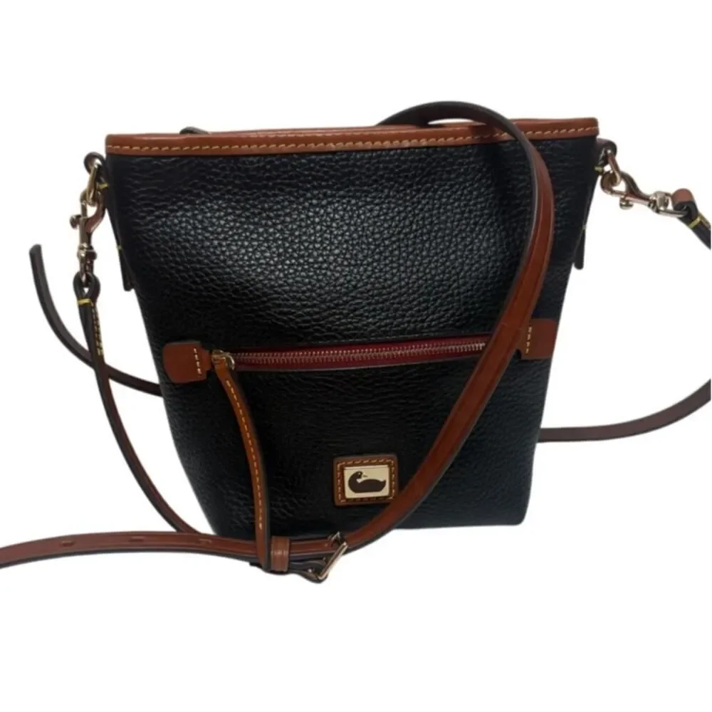 NEW! Dooney & Bourke Black Camden Pebblie Mini Hobo Leather Crossbody Bag - Picture 2 of 10